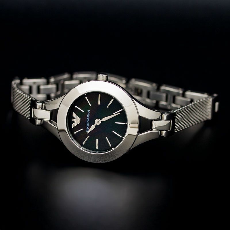  Shop Authentic Emporio Armani Classic Quartz Black Dial Silver Steel Strap Watch For Women - AR7328 - Luxxuri