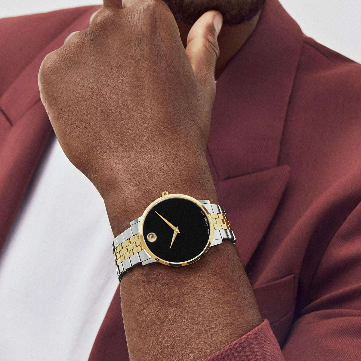  Shop Authentic Movado Museum Classic Black Dial Two Tone Steel Strap Watch for Men - 0607200 - Luxxuri