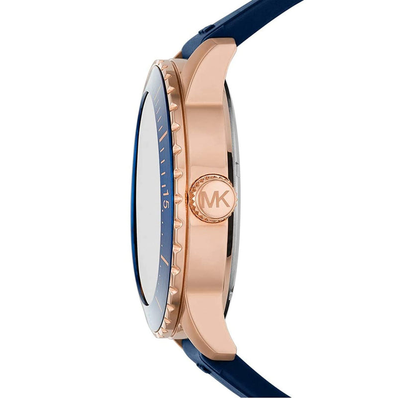  Shop Authentic Michael Kors Cunningham Multifunction Blue Dial Blue Rubber Strap Watch For Men - MK7163 - Luxxuri