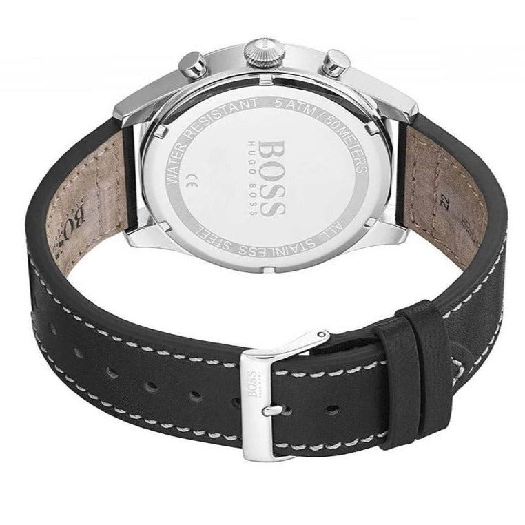  Shop Authentic Hugo Boss Pioneer Chronograph Black Dial Black Leather Strap Watch For Men - 1513708 - Luxxuri