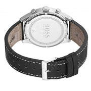  Shop Authentic Hugo Boss Pioneer Chronograph Black Dial Black Leather Strap Watch For Men - 1513708 - Luxxuri