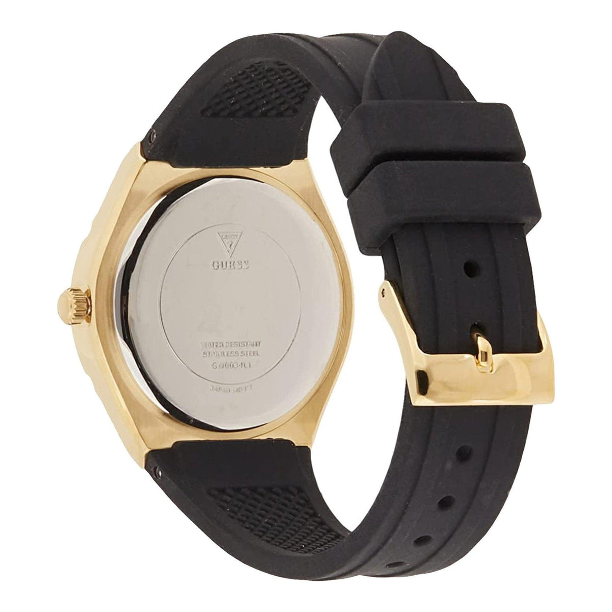  Shop Authentic Guess Cosmo Diamonds Gold Dial Black Rubber Strap Watch for Women - GW0034L1 - Luxxuri