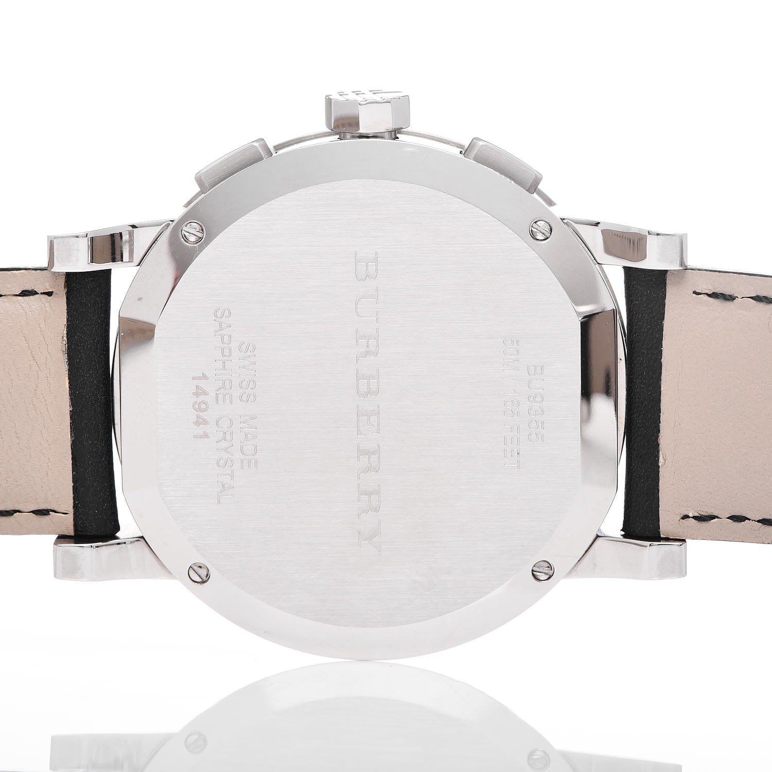  Shop Authentic Burberry The City Chronograph White Dial Black Leather Strap Watch for Men - BU9355 - Luxxuri