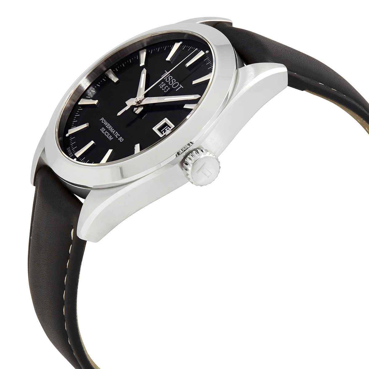  Shop Authentic Tissot Gentleman Powermatic 80 Silicium Black Dial Black Leather Strap Watch For Men - T127.407.16.051.00 - Luxxuri