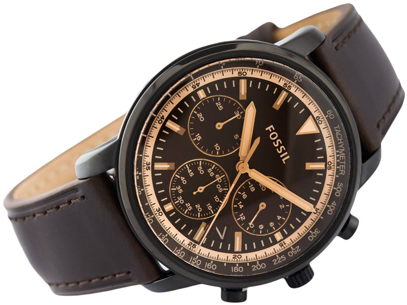  Shop Authentic Fossil Goodwin Chronograph Brown Dial Brown Leather Strap Watch for Men - FS5529 - Luxxuri