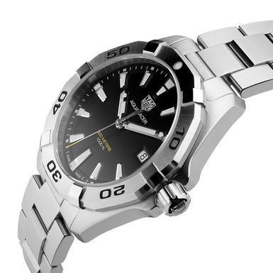  Shop Authentic Tag Heuer Aquaracer Black Dial Silver Steel Strap Watch for Men - WBD1110.BA0928 - Luxxuri