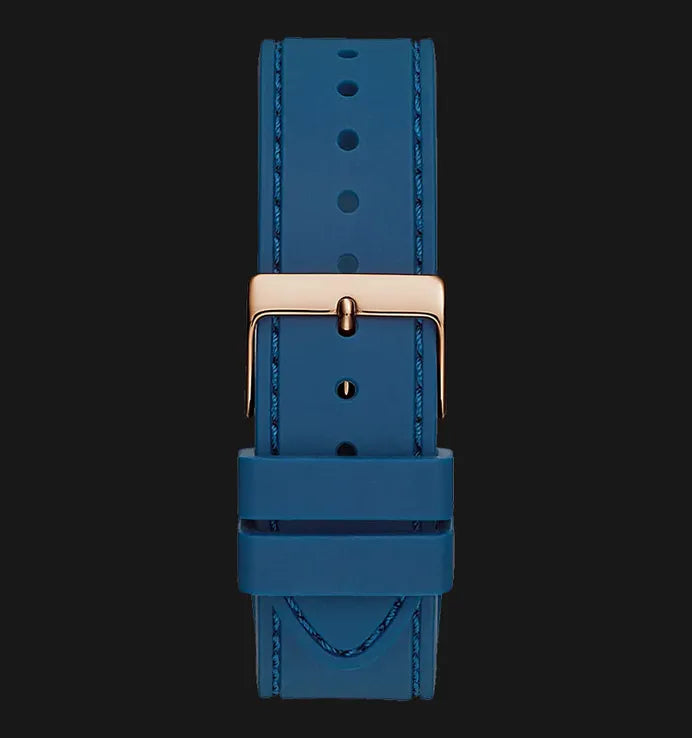  Shop Authentic Guess Multifunction Crystals Rose Gold Dial Blue Rubber Strap Watch For Women - GW0439L4 - Luxxuri