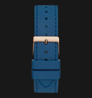  Shop Authentic Guess Multifunction Crystals Rose Gold Dial Blue Rubber Strap Watch For Women - GW0439L4 - Luxxuri