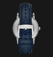  Shop Authentic Emporio Armani Luigi Automatic Blue Dial Blue Leather Strap Watch For Men - AR60030 - Luxxuri
