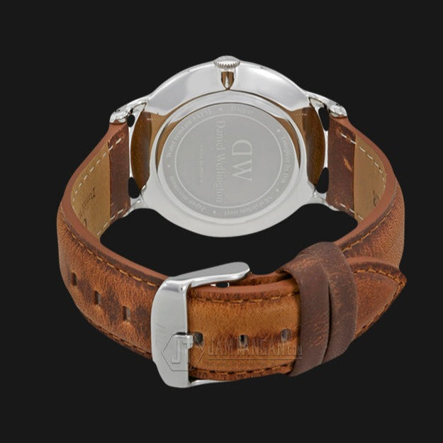  Shop Authentic Daniel Wellington Dapper Durham White Dial Brown Leather Strap Watch For Men - DW00100116 - Luxxuri
