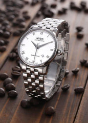  Shop Authentic Mido Baroncelli II Automatic White Dial Silver Steel Strap Watch For Men - M8600.4.26.1 - Luxxuri