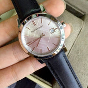  Shop Authentic Burberry The City Silver Dial Black Leather Strap Watch for Women - BU9106 - Luxxuri