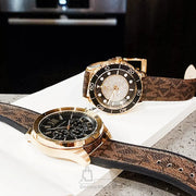  Shop Authentic Michael Kors Brecken Chronograph Black Dial Brown Leather Strap Watch For Men - MK8849 - Luxxuri