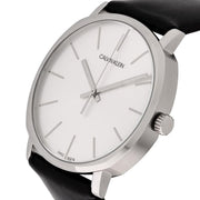  Shop Authentic Calvin Klein Posh Silver Dial Black Leather Strap Watch for Men - K8Q311C6 - Luxxuri