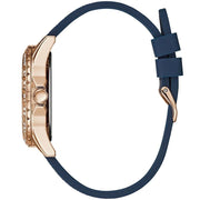  Shop Authentic Guess Swirl Analog Quartz White Dial Blue Rubber Strap Watch for Women - W1096L4 - Luxxuri