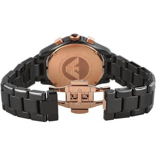  Shop Authentic Emporio Armani Chronograph Black Ceramic Stainless Steel Dial Watch For Women - AR1411 - Luxxuri