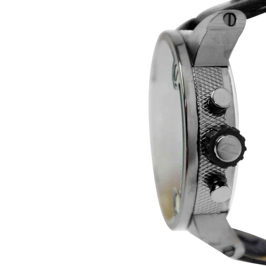  Shop Authentic Diesel Badass Chronograph Anthracite Dial Black Leather Strap Watch For Men - DZ7270 - Luxxuri