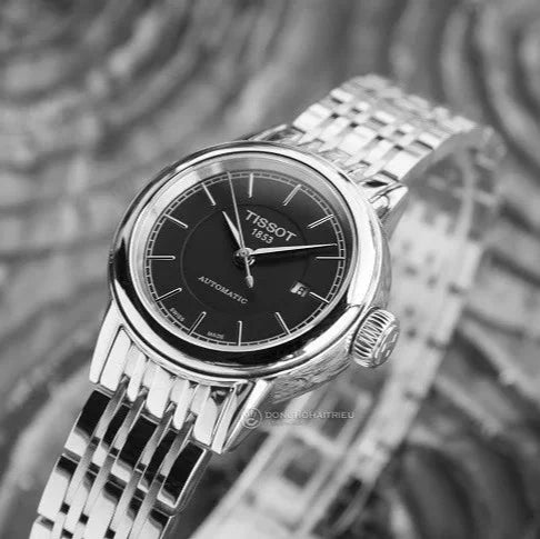  Shop Authentic Tissot Carson Automatic Black Dial Silver Steel Strap Watch For Women - T085.207.11.051.00 - Luxxuri