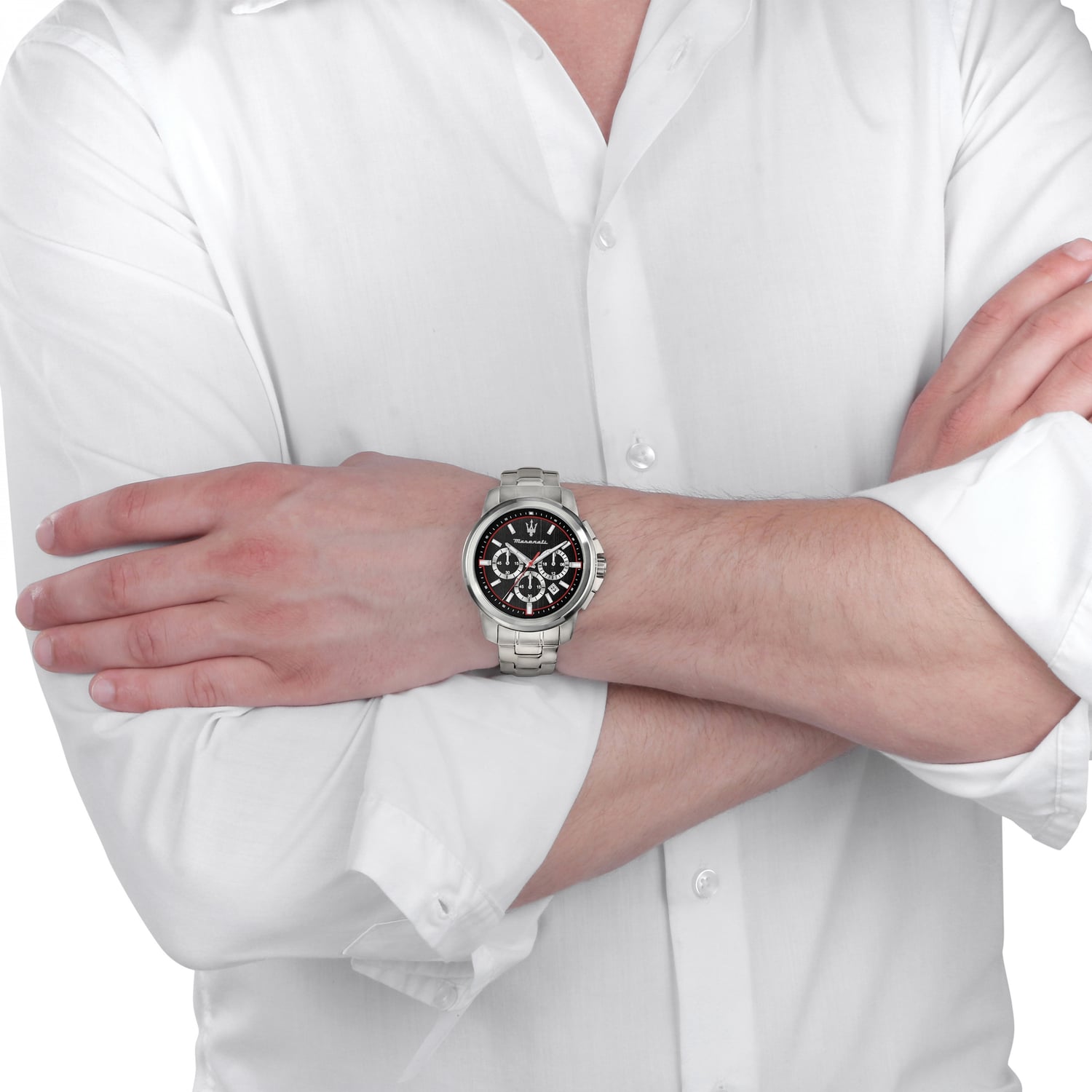  Shop Authentic Maserati Successo Chronograph Black Dial Silver Steel Strap Watch For Men - R8873621009 - Luxxuri