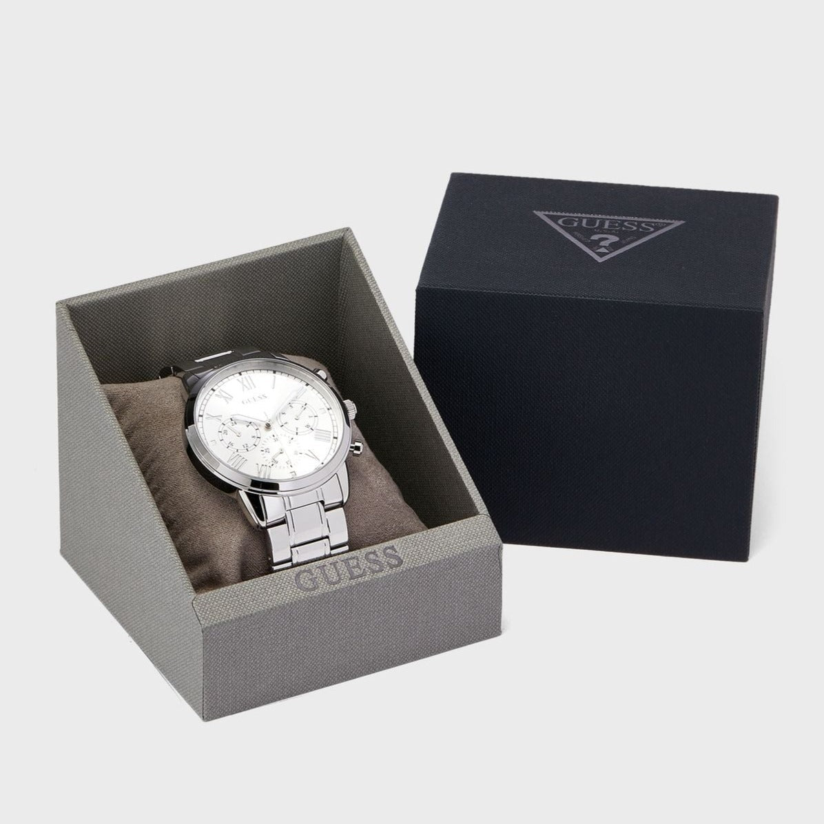  Shop Authentic Guess Hendrix Silver Dial Silver Steel Strap Watch for Men - GW0066G1 - Luxxuri