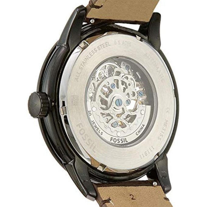  Shop Authentic Fossil Townsman Automatic Black Dial Brown Leather Strap Watch for Men - ME3155 - Luxxuri