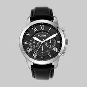  Shop Authentic Fossil Grant Chronograph Black Dial Black Leather Strap Watch for Men - FS4812 - Luxxuri