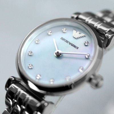  Shop Authentic Emporio Armani Gianni Blue Dial Silver Steel Strap Watch For Women - AR1961 - Luxxuri