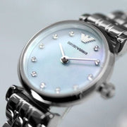  Shop Authentic Emporio Armani Gianni Blue Dial Silver Steel Strap Watch For Women - AR1961 - Luxxuri