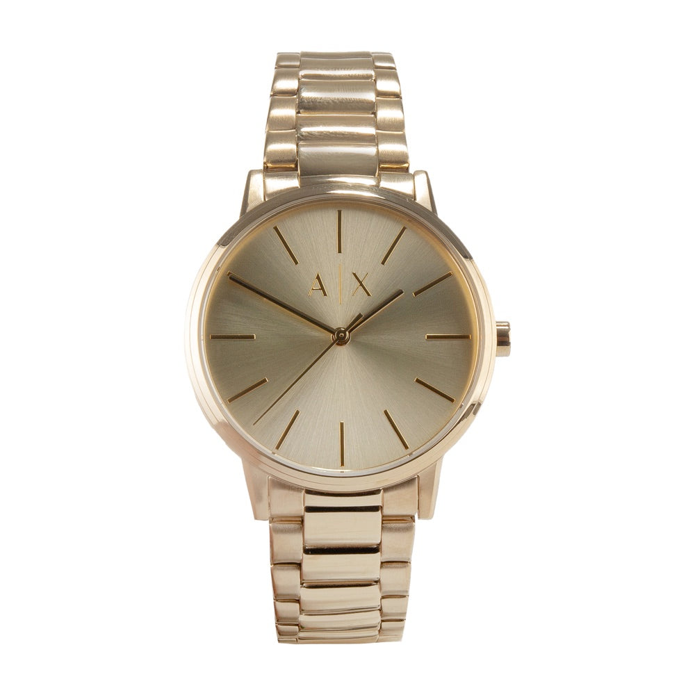  Shop Authentic Armani Exchange Cayde Analog Gold Dial Gold Steel Strap Watch For Men - AX2707 - Luxxuri