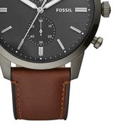  Shop Authentic Fossil Townsman Chronograph Gray Dial Brown Leather Strap Watch for Men - FS5522 - Luxxuri