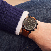  Shop Authentic Fossil Goodwin Luggage Chronograph Black Dial Brown Leather Strap Watch for Men - FS5501 - Luxxuri
