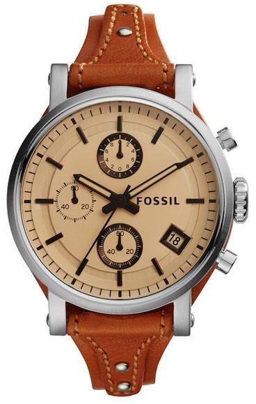  Shop Authentic Fossil Original Boyfriend Sport Chronograph Beige Dial Brown Leather Strap Watch for Women - ES4046 - Luxxuri