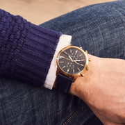  Shop Authentic Fossil Townsman Chronograph Blue Dial Blue Leather Strap Watch for Men - FS5436 - Luxxuri