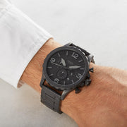  Shop Authentic Fossil Nate Chronograph Black Dial Black Steel Strap Watch for Men - JR1401 - Luxxuri