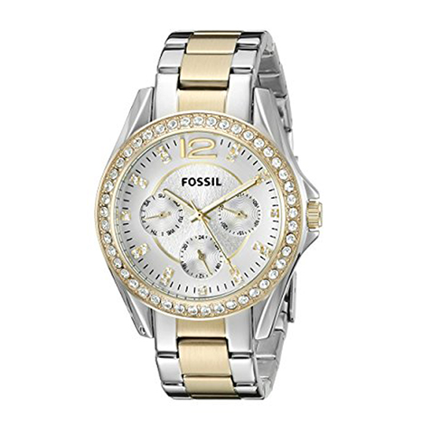  Shop Authentic Fossil Riley White Dial Two Tone Steel Strap Watch for Women - ES3204 - Luxxuri