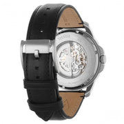  Shop Authentic Fossil Grant Automatic Skeleton White Dial Black Leather Strap Watch for Men - ME3101 - Luxxuri