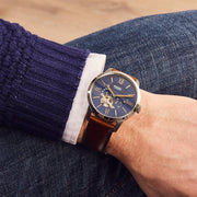 Shop Authentic Fossil Townsman Automatic Blue Dial Brown Leather Strap Watch for Men - ME3110 - Luxxuri