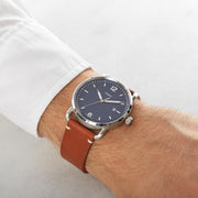  Shop Authentic Fossil Commuter Blue Dial Blue Leather Strap Watch for Men - FS5325 - Luxxuri