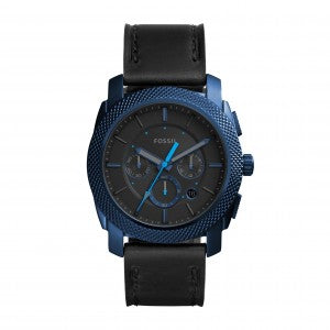 Shop Authentic Fossil Machine Chronograph Black Dial Black Leather Strap Watch for Men - FS5361 - Luxxuri
