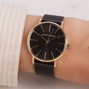  Shop Authentic Armani Exchange Lola Three Hand Black Dial Black Mesh Strap Watch For Women - AX5548 - Luxxuri