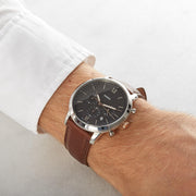  Shop Authentic Fossil Neutra Chronograph Black Dial Brown Leather Strap Watch for Men - FS5408 - Luxxuri