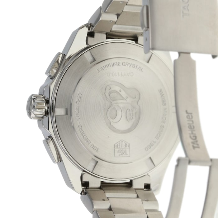  Shop Authentic Tag Heuer Aquaracer Chronograph Black Dial Silver Steel Strap Watch for Men - CAY1110.BA0927 - Luxxuri