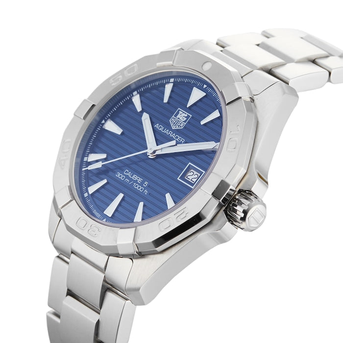  Shop Authentic Tag Heuer Aquaracer Automatic Blue Dial Silver Steel Strap Watch for Men - WAY2112.BA0928 - Luxxuri