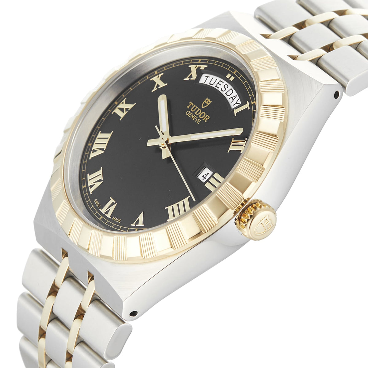  Shop Authentic Tudor Royal Automatic Black Dial Two Tone Steel Strap Watch for Men - M28603-0003 - Luxxuri