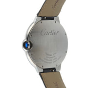  Shop Authentic Cartier Ballon Bleu de Cartier Silver Dial Black Leather Strap Watch for Men - WSBB0026 - Luxxuri