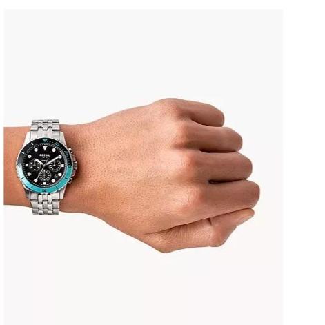  Shop Authentic Fossil FB-01 Chronograph Black Dial Silver Steel Strap Watch for Men - FS5827 - Luxxuri