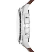  Shop Authentic Fossil Sport Tourer Chronograph White Dial Brown Leather Strap Watch for Men - FS6042 - Luxxuri