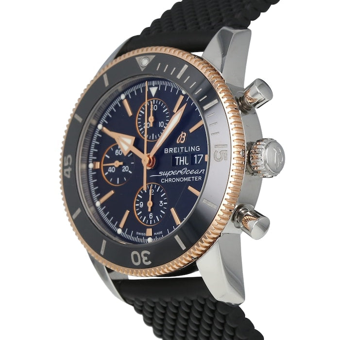  Shop Authentic Breitling Superocean Heritage Chronograph 44 Black Dial Black Mesh Bracelet Watch for Men - U13313121B1S1 - Luxxuri