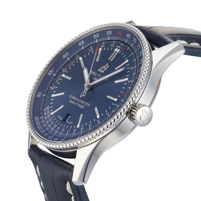  Shop Authentic Breitling Navitimer Automatic 41 Blue Dial Blue Leather Strap Watch for Men - A17326161C1P3 - Luxxuri