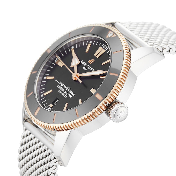  Shop Authentic Breitling Superocean Heritage B20 Automatic 44 Black Dial Silver Mesh Bracelet Watch for Men - UB2030121B1A1 - Luxxuri
